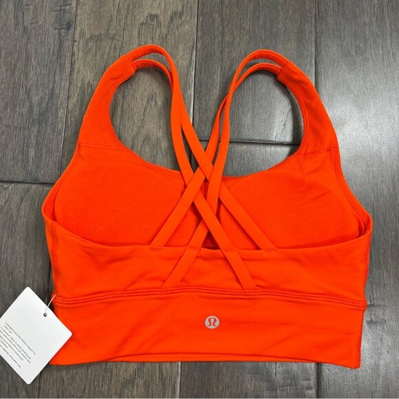 Lululemon NWT Energy Bra Longline *Medium Support, B–D Cups Solar Orange - Picture 2 of 7